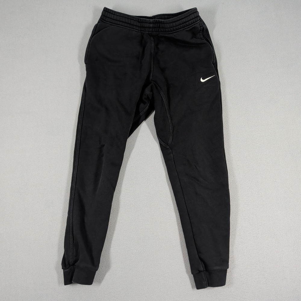 Nike Joggers Mens M Black Sweatpants Embroidered Swoosh Fleece Active Loungewear